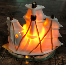 Alte Porzellanfigur Rauchverzehrer Segelschiff Boot Seefahrt