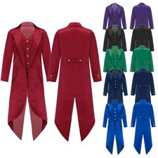 Unisex Kinder Mantel Gotik Dress Up Halloween Jacke Vampir Goldtasten Retro