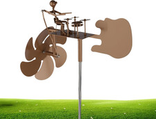 Metall Windmühle Garten Rock Punk Stil Schlagzeuger Percussion Windspiel