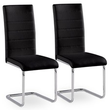 SVITA 2er Set Stühle Polsterstuhl Esszimmerstuhl Kunstleder Schwarz