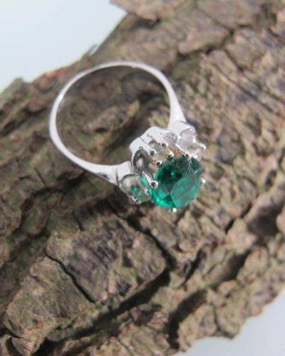 Ring silber grüner stein - ring,