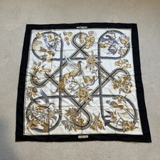 HERMES Caraibes 90 Caraibes Karibik Vogel großer Schal Seide 70er Jahre 