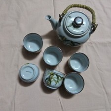 Teeservice 8tlg. Teekanne 6 Teetassen Becher Handbemalt Tonkeramik Neu