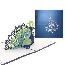 Pop Up Karte "Pfau –