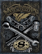 Blechschild Mechanics   Auto