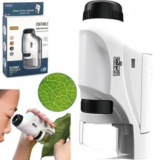 Bildungs Taschenmikroskop für Kinder 60-120x Mini Mikroskop mit LED Beleuchtung