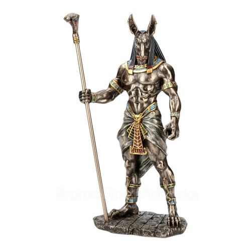 Anubis hält kobra kopf zepter - hält,
