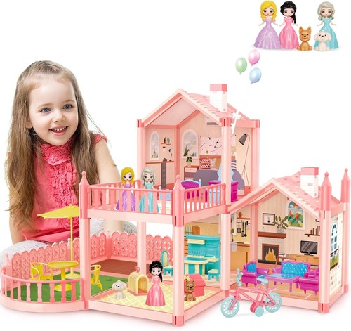 Puppenhaus mit puppen und - puppenhaus,