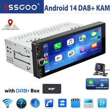 DAB+ Android 14 Autoradio Universal 1 DIN 4+64G Carplay Navi USB Typ-C FM Kamera
