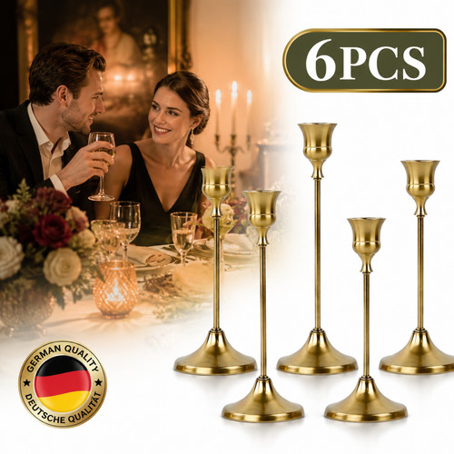 6er set kerzenständer gold - set,