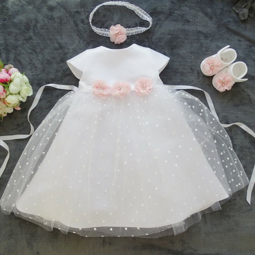 Taufkleid stirnband tüll - +stirnband,