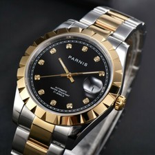 39.5mm PARNIS Saphirglas 21 Jewels Miyota Automatische Herren Armbanduhren