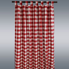 Landhaus-Schlaufenschal Karo mit Edelweiß rot-weiß-kariert Vorhang 8 Schlaufen