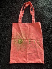 Soleil Lalique Schöner  Stoffbeutel / Tasche - Pink-Korallrot Mit Gold