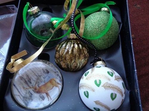5er set luxus - glas, christbaum