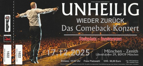 Unheilig tickets 12 2025 - 3x,