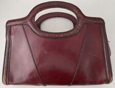 Shopper Handtasche Trapez-Bag Henkeltasche Bordeaux-Rot Leder Weinrot Vintage