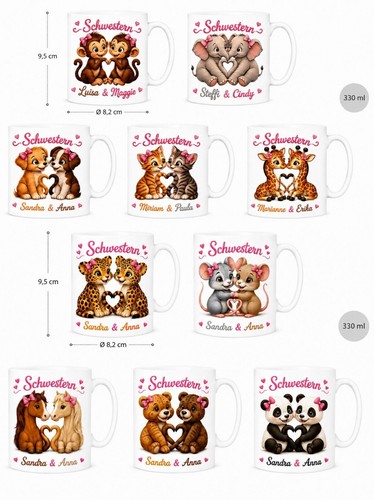 Geschenkidee tasse schwestern - geschenkidee,