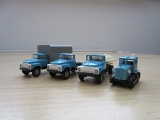 TT: 4 Stück LKW ZIL 130/Raupe DT-74  Fa. Miniaturmodelle M 1:120 OVP unbespielt