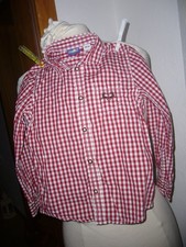 Trachten Hemd rot/weiß  Gr. 110/116