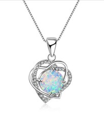 Opal 925 Silber Halskette