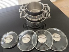 *** Fissler Koch Topf Set 16, 18, 2x20, 24 Inkl. Glasdeckel ***