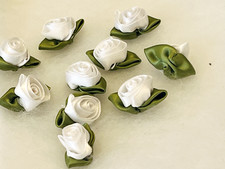 Satinband Rosen 10 Stck Weiß