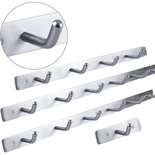 Hakenleiste Kleiderhaken EDELSTAHL 1/4/6/8/10 Haken Garderobenhaken Wandhaken