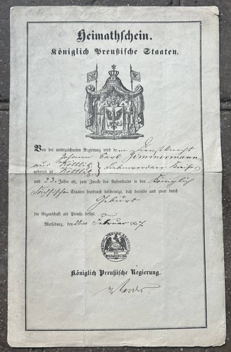 Heimatschein königlich - heimatschein,