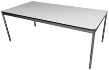 USM Haller Rechtecktisch 200 x 100 cm - Perlgrau (RAL 7025), Kunstharzplatte