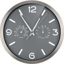 Bresser Wanduhr silberfarben