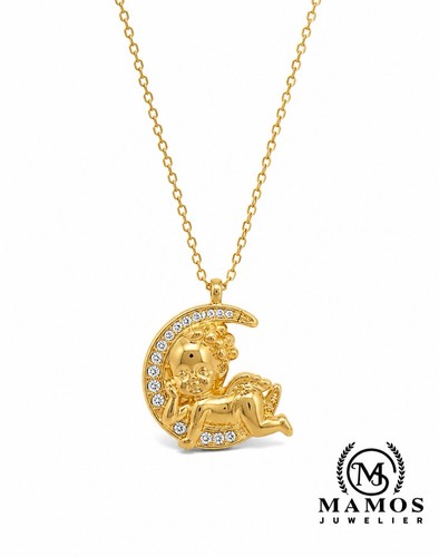 Goldene mondengel kette - goldene,