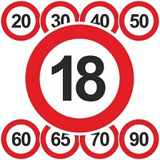Geburtstagsschild 18 20 25 30 40 50 60 70 Verkehrszeichen Schild Straßenschild