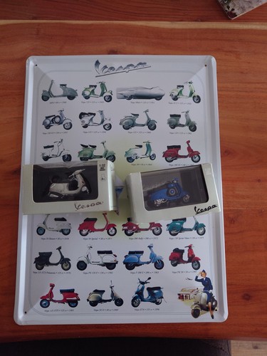 Vespa blechschild und zwei - blechschild,