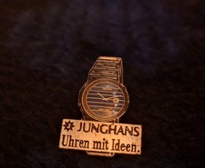 Junghans Uhren mit Idee Pin Anstecker 6,1gr. 3,1x2,3cm Guter Zustand Reklame 