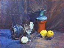 Gemälde "Stillleben mit Vasen