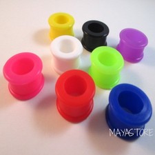 3MM-40MM SILIKON TUNNEL SOFT PLUG FLESH OHR TUBE FLEXIBEL PIERCING DOUBLE FLARED