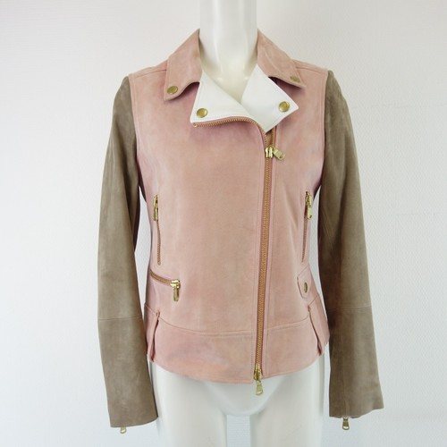 Damen lederjacke braun rosa - lederjacke,