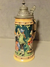 Alter bierkrug mit zinndeckel - alter,