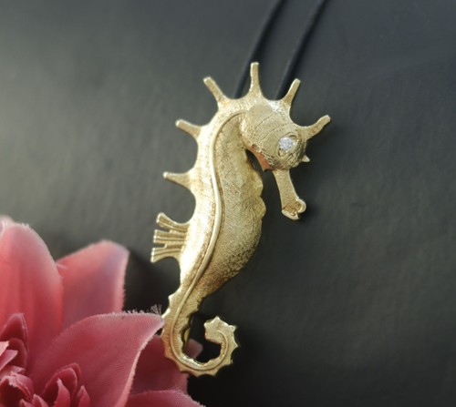 Seepferdchen brillant brosche - seepferdchen,
