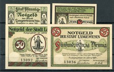 Langewiesen 4 Scheine Notgeld