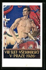 Ansichtskarte Prag, Mann mit