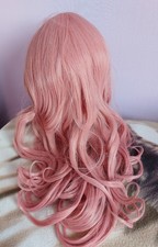 Perücke lockig lang rosa - perücke,