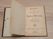 Antikes Buch Handbüchlein Jubel Ablas Papst Pius IX 1875 christlich Kirche alt