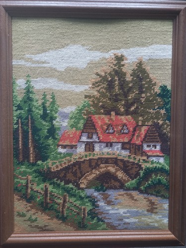 Haus fluss mit brücke - fluss,