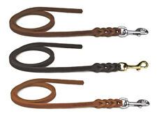 Fettlederleine Hundeleine 1m/1,35m/2,20m/3m Chrom oder Messing ohne Handschlaufe