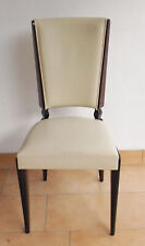 ART DECO Paris  Stuhl Hochlehner m.Lederbezug schwarz/Braun Hochglanz lackiert