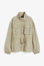 H&M Fallschirmseide Nylonparka Gr. L Salbeigrün helles Oliv, neu ohne Etikett