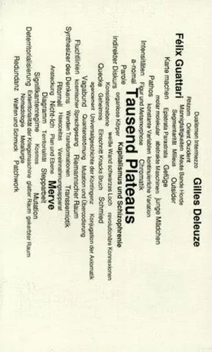 Tausend plateaus kapitalismus - tausend, plateaus.