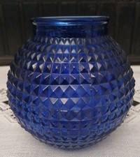 DDR Glasvase blau in Kugelform